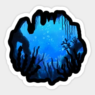 Deep Ocean watercolor painting Sticker